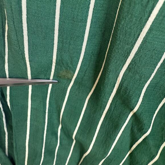 NWT Faithfull the Brand Womens Rivers Wrap Green/White Striped Tie Midi Dress 2 - Picture 8 of 12